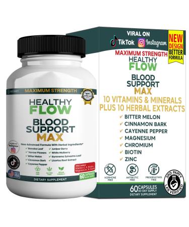 GREENVIFY Healthy Flow Blood Support Max 60 Capsules Herbal Supplement with Vitamins & Minerals (1)