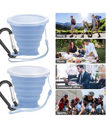 Light Blue Silicone Collapsible Cup | Portable Foldable Travel Mug for Camping, Hiking & Outdoors | Reusable and Expandable Drinking Cup - Buy Online on GoSupps.com