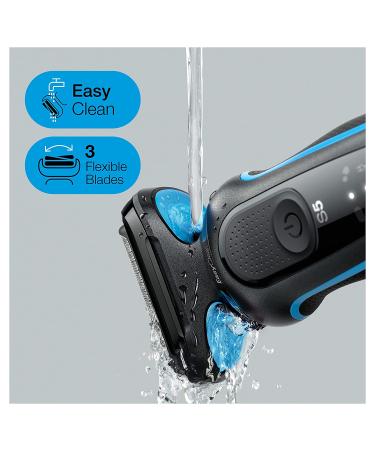 Braun Series 5 5031s Electric Shaver - Wet & Dry, Precision Trimmer & Cleansing Brush, Cordless, Rechargeable - Blue - Buy Online on GoSupps.com