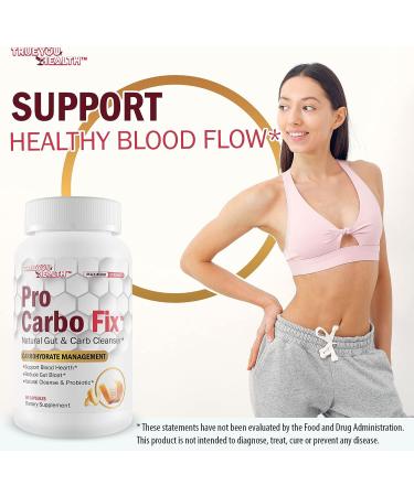 Pro Carbo Fix - Gut & Carb Cleanse Supplement with Probiotics for Digestive & Blood Health - Flush Carbs & Toxins, Reduce Bloating - Buy Online on GoSupps.com