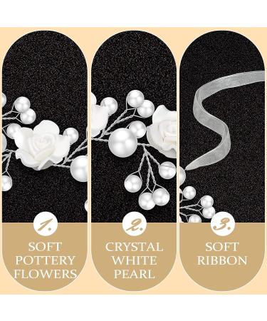 Tanfeine Kids Wedding Hair Accessories - Princess Headpiece with White Flower & Pearl Headband for Girls and Flower Girls Communion - Buy Online on GoSupps.com