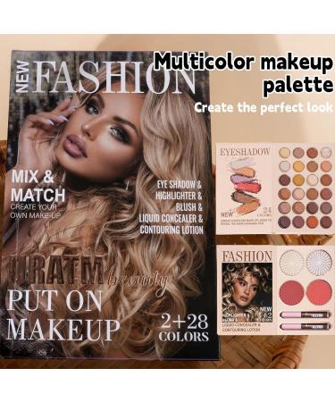 Palette De Maquillage | 30 Couleurs Highlighter Blush Illuminateur Fard Joues Contour Livre de Beaut Pour Joues Visage Quotidien F te Voyage Vacances Anniversaire Mariage v nements - Buy Online on GoSupps.com