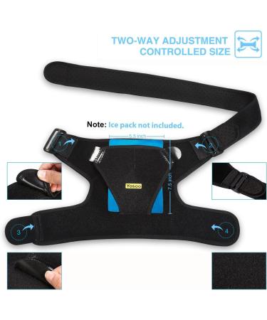 Acouto Black Shoulder Brace with Pressure Pad Breathable Shoulder Support for Rotator Cuff - Buy Online on GoSupps.com