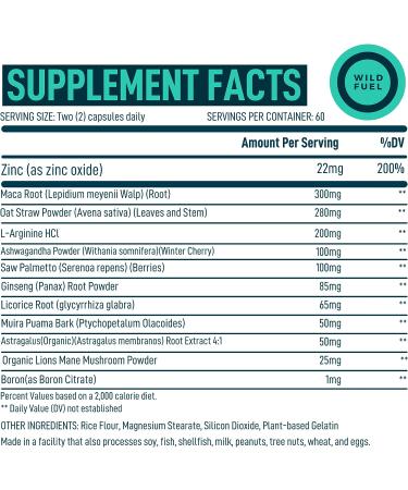 Fertility Men's Prenatal Vitamin with Maca Root, Ashwagandha, L-Arginine, and Zinc - 120 Capsules - Buy Online on GoSupps.com