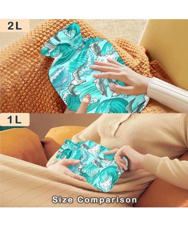 NAANLE Sea Wave Seagull 2L Hot Water Bottle - Large Transparent Heat Therapy for Pain Relief | Ideal for Bed Hand & Foot - Buy Online on GoSupps.com