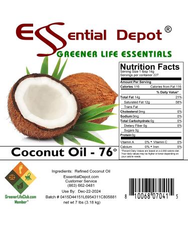 7 lbs Food Grade Coconut Oil in Microwavable & Resealable PP Container - Buy Online on GoSupps.com