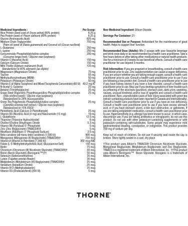 Thorne MediClear Plus - Detox Cleanse and Weight Management Support - Rice and Pea Protein-Based Drink Powder with a Complete Multivitamin-Mineral Profile - 773 Grams - Buy Online on GoSupps.com