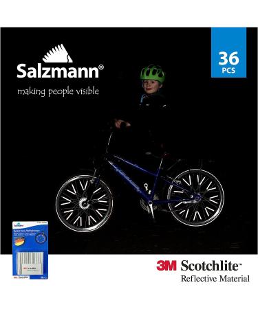 Salzmann Hi Vis Bicycle Spoke Reflectors - Set of 36pcs | 3M Scotchlite Reflective Material - Buy Online on GoSupps.com