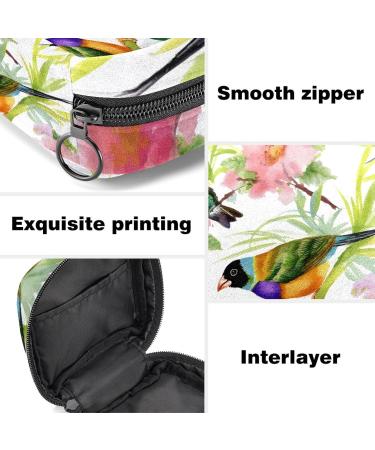 Menstrual Pad Bag with Zipper - Stylish Ladies Napkin Pouch & Tampon Collection Bag for Women & Girls - Hummingbird Design - Buy Online on GoSupps.com