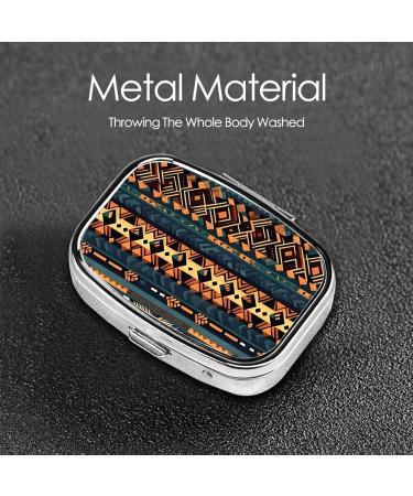 Shop African Tribal Ethnic Texture 2 Compartment Pill Case | Cute Travel Pill Box Organizer for Pocket & Purse Gifts - Buy Online on GoSupps.com