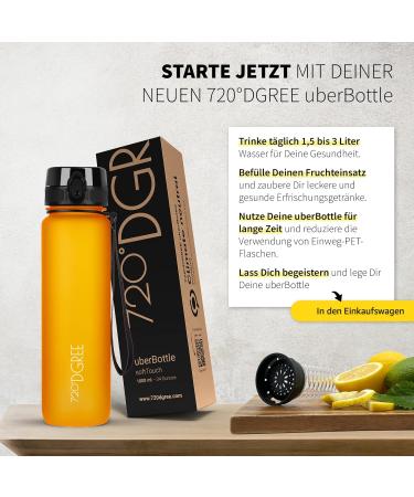 720 DGree Uberbottle - Leak-Proof BPA-Free Drinking Bottles (350ml 500ml 650ml 1L) - Soft Touch Fruit Container for Kids Sports & Outdoor - Honey Yellow 650ml - Buy Online on GoSupps.com