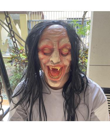 Long Hair Ghost Horror Devil Mask Halloween Mask Scary Challenge Games Evil Costume Halloween Cosplay Party Decoration Props