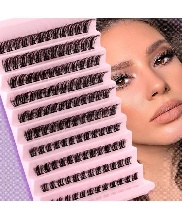 Riya Lash Clusters 120Pcs DIY Eyelash Extenisons Natural Look Wispy Clusters Lashes 8-16MM D Curl Individual Lashes DIY at Home Wispy Fluffy Lash Extensions Reusable Individuals DIY at Home (02) RY-02