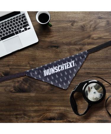 Buy printplanet Dog Scarf - Customizable Name/Text Trees Dark Blue - Size L | Perfect for Stylish Dogs - Buy Online on GoSupps.com
