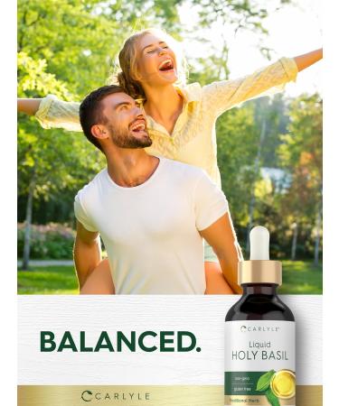 Carlyle Holy Basil Tincture | 2 Fl Oz | Liquid Extract Supplement | Tulsi Leaf | Vegetarian Drops | Non-GMO Gluten Free - Buy Online on GoSupps.com