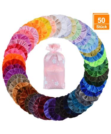 50 Colorful Scrunchy Hair Ties - Elastic Rubber Bands for Girls & Women | Ponytail Hair Jewelry - International Shipping Available - Buy Online on GoSupps.com