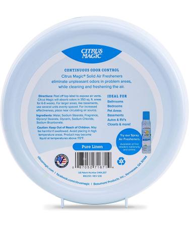 Citrus Magic Pure Linen Air Freshener | 8oz Odor Absorbing Solid | Pack of 1 - Buy Online on GoSupps.com
