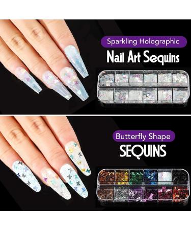 FANDAMEI Nail Art Brushes Set + Dotting Pens + Stickers & More | Nail Design Kit with Rhinestones & Sequins - Buy Online on GoSupps.com