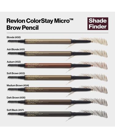 Revlon ColorStay Micro Eyebrow Pencil 454 Medium Brown | Waterproof, Smudgeproof, Argan & Marula Oil, Spoolie Brush | Pack of 1 - Buy Online on GoSupps.com