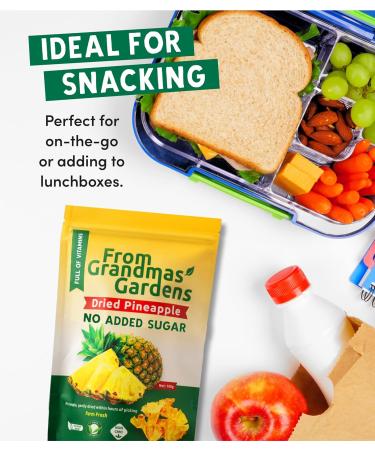 Dried Pineapple - From Grandmas Gardens | 3 x 100g | Healthy Vegan Snack | 100% Natural | No Added Sugar | Rich in Vitamins | No Preservatives | GMO free 3 pack - Buy Online on GoSupps.com