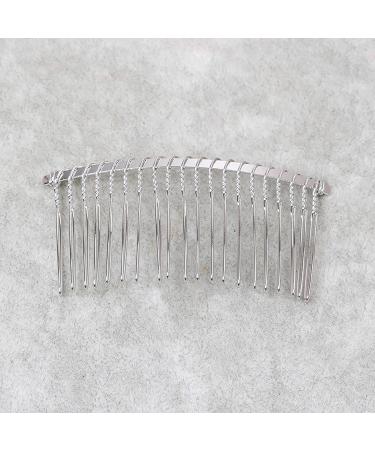 Milageto 20x Bridal Hair Comb Clip Bridal Wedding Combs Hair Accessories Metal Wire Hair Combs for Prom Carnival Festival Party Silver - Buy Online on GoSupps.com