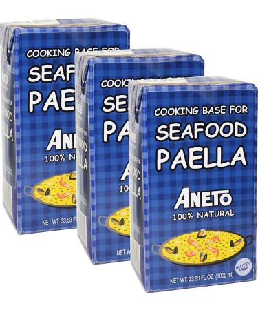 Aneto Seafood Paella Cooking Base Broth, 33.83 Fluid Ounce (3 Pack) 33.38 Fl Oz (Pack of 3)