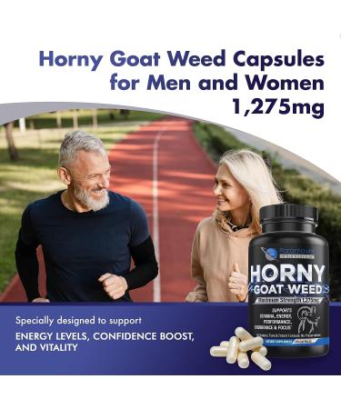 Horny Goat Weed Complex - Maximum Strength Supplement for Men and Women with Maca Root, Ginseng, Yohimbine, and more - 120 Count - Made in USA - Buy Online on GoSupps.com