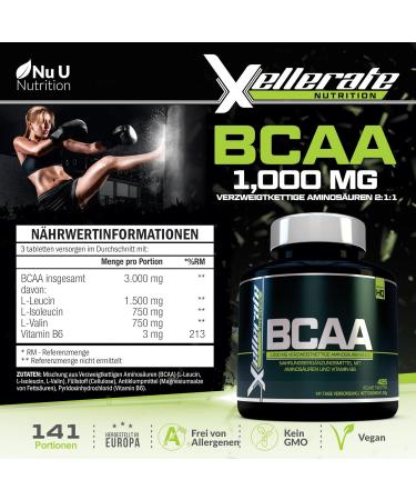 BCAA 2:1:1 1000mg 425 Vegan Tablets | Essential Amino Acids + Vitamin B6 | 141-Day Supply | International Shipping - Buy Online on GoSupps.com