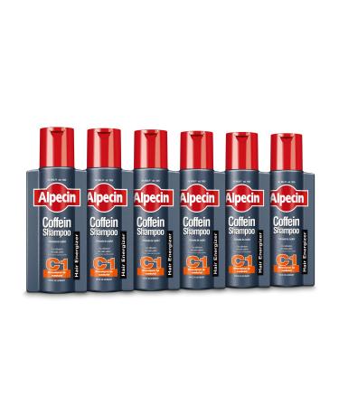 Alpecin Caffine shampoo C1 6 x 250 ml effective antihair loss shampoo with caffeine strengthening shampoo for men for thin and sparse hair daily care of the scalp for powerful