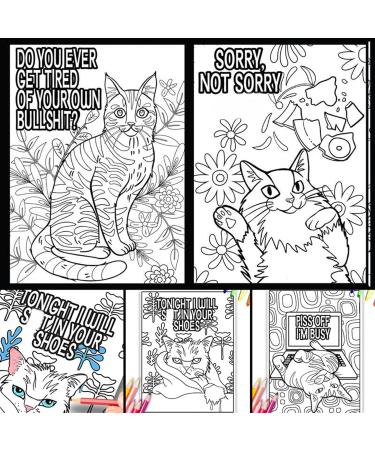Dessins de coloriage f lins Livre de coloriage pour chats Livre th me et d tente pour chats Livre de coloriage d taill extravagant pour chats et anti-stress Kitten Coloring Book+24 painting pens - Buy Online on GoSupps.com