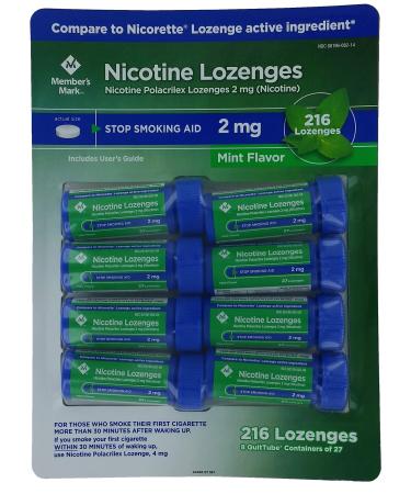 Members Mark 2mg Nicotine Lozenges, Mint (216 Count) - Buy Online on GoSupps.com