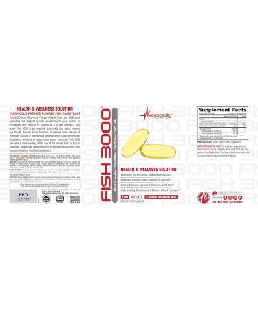 Metabolic Nutrition Fish 3000 (180count) - Buy Online on GoSupps.com