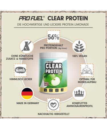 Buy Clear Vegan Protein Drink - 720g Green Apple | 56% Protein | Refreshing ISO Clear Whey Alternative | High-Quality Pea Protein - Buy Online on GoSupps.com