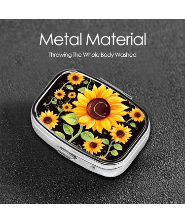 Buy Cute Sunflower 2 Compartment Pill Case | Travel Pill Organizer & Purse Pill Box | Perfect Gift - Buy Online on GoSupps.com