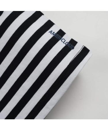 AMERICLOUD Kids Soft Cotton Jersey Long Sleeve T-Shirt - 9-10 Years Black/White Stripe - Buy Online on GoSupps.com