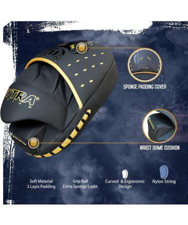 Mytra Fusion Curved Boxing Focus Pads for MMA & Muay Thai Training - Black - Buy Online on GoSupps.com