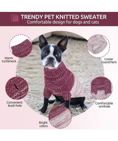 Queenmore Turtleneck Knitted Dog Sweater in Medium Purple | Leash Hole | Cold Weather Pet Knitwear for Small Medium Dogs - Buy Online on GoSupps.com