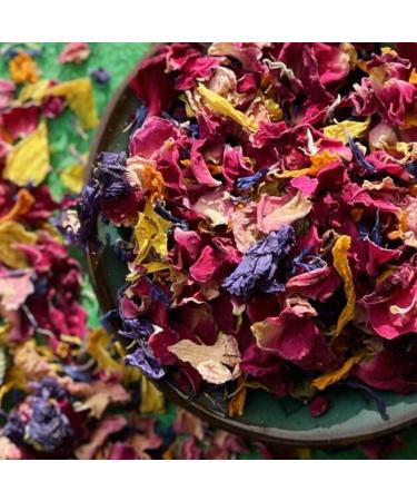 Edible 'Over The Rainbow' - 50g- Yellow & Orange Marigold Red and Pink Rose Purple Mallow Blue Cornflower Dried Flower Petal Mix - Food Grade - Culinary - Cake - Bake - Decoration (336) - Buy Online on GoSupps.com