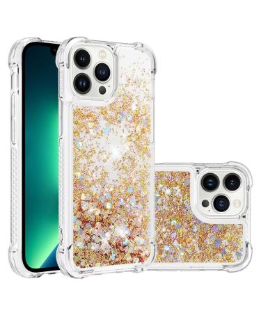 Tivenfezk nadoli glitter Treisand case for iPhone 15 Pro silicone shockproof cell phone shell transparent tpu bumper protective cover liquid transparent quicksand case iphone 15 per gold