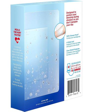 Band-Aid Brand First Aid Water Block Shower Care Clear Bandage Protector - Medium 4 ct - Buy Online on GoSupps.com