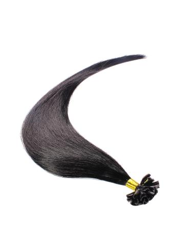 Hair2Heart Premium Real Hair Extensions - 50 Strands Bondings 0.8g 40cm #1 Black - International Shipping Available - Buy Online on GoSupps.com