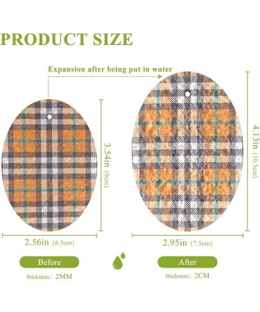 3-Pack Cleaning Kitchen Sponges Oval Retro Orange Brown Plaid Kitchen Cellulose Dishwashing Wood Pulp Cotton - Buy Online on GoSupps.com