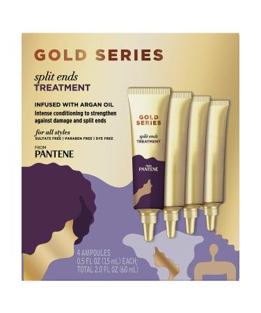 Pantene Gold Series Split Ends Treatment, for Curly and Coily Hair, Infused with Argan Oil, 0.5 Fl Oz x 4 Count - Buy Online on GoSupps.com