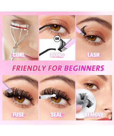 wiwoseo Lash Clusters Natural Individual Lashes Individual Cluster Lashes Russian Eyelash Clusters 8-16MM Natural Look Lashes Individual Eyelashes D Curl Lashes for Beginners - Buy Online on GoSupps.com