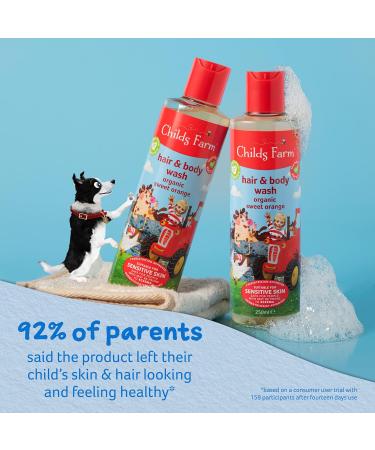 Childs Farm Kids Hair & Body Wash 250ml | Organic Sweet Orange | Gentle Cleansing for Dry, Sensitive & Eczema-Prone Skin - Buy Online on GoSupps.com