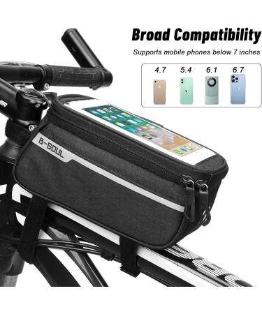 Kasanni Waterproof Bicycle Bag Frame with TPU Touchscreen - Handlebar & Frame Pocket for Phones Under 7 inches - Buy Online on GoSupps.com