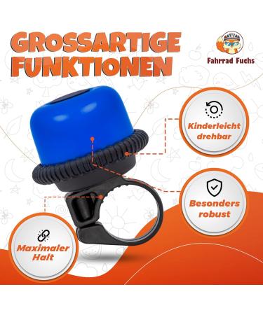 Children's Bicycle Bell - Rotary Bell for Boys & Girls - Blue Bike Bell with Reduction Socket - Buy Online on GoSupps.com