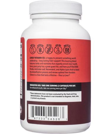 LIVELY VITAMIN CO. Viva La Liver - Detox & Cleanse - Enhance Liver Function Immunity & Cognitive Clarity - 90 Capsules for Healthy Weight & Inflammation Support - Buy Online on GoSupps.com