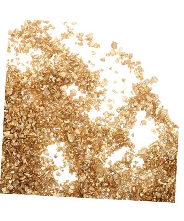 Beaupretty 1 Glass Chip Metallic Chips for Nail Arts Crushed Irregular Glass Socking Stuffers Irregular Glass Sequins Shiny Nail Glitter Resin Gems for Nails Epoxy Charms Scrapbook 3d Vintage 0.5X0.3cm Golden
