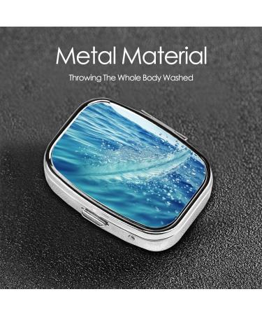 Ocean Water Printed Square Pill Box | Portable Travel Medicine Organizer - Buy Online on GoSupps.com